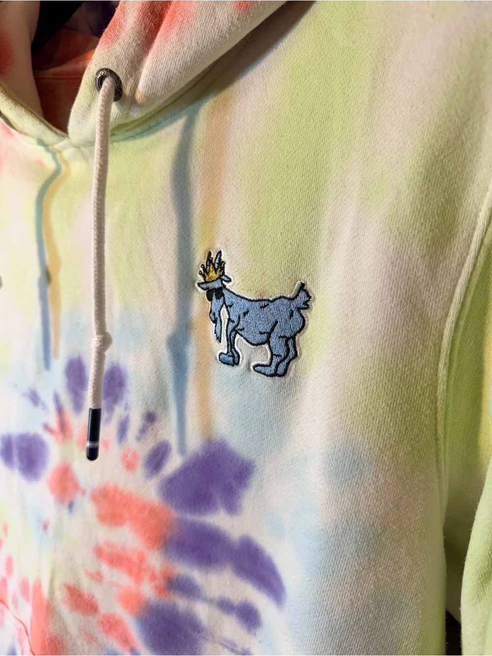 GOAT Tie-Dye Hoodie in Pastel Multi - Picture 4 of 9